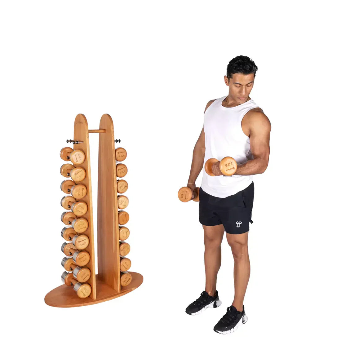 Set De Mancuernas De Madera Unifitness