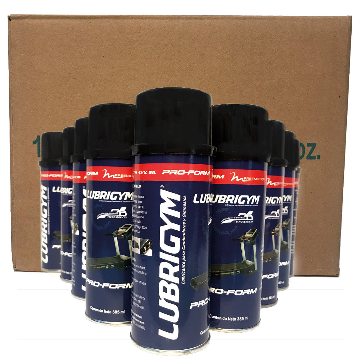 Caja de lubricantes para caminadora LUBRIGYM 12 pzs.